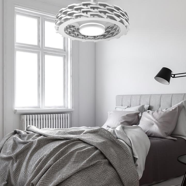Actual product image Sulion Ceiling fan with LED light RUBIK WLAN Ø76cm dimmable white with app or remote control ste