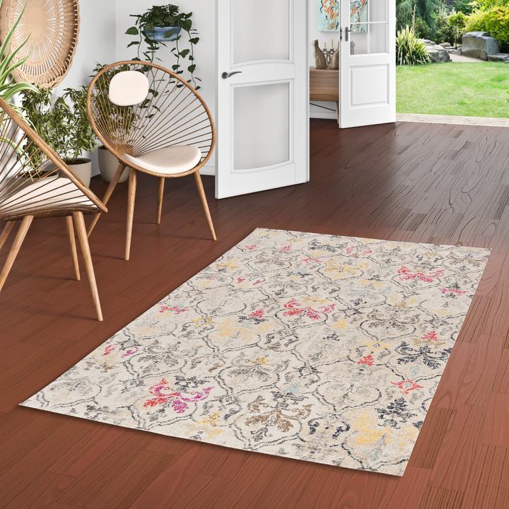 Produktbild Pergamon Kurzflor Designer Teppich Modern Vintage Orient Muster (160 x 230 cm)