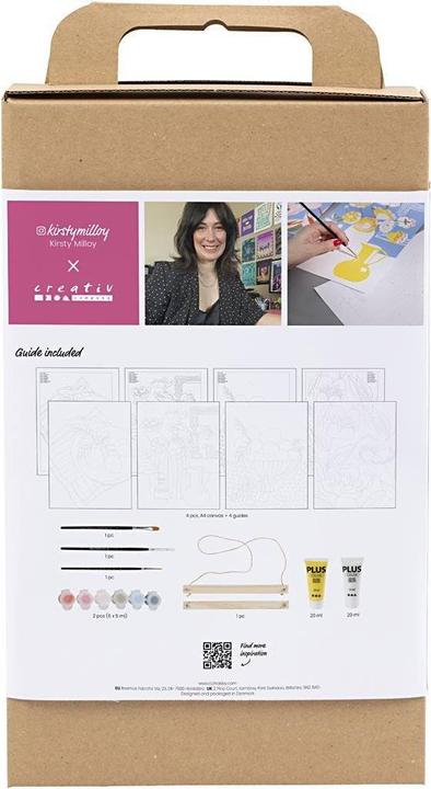 Actual product image Creativ Company Bastelfarbe Malen nach Zahlen mit Acrylfarben 4 Stück (Yellow, Multicoloured)