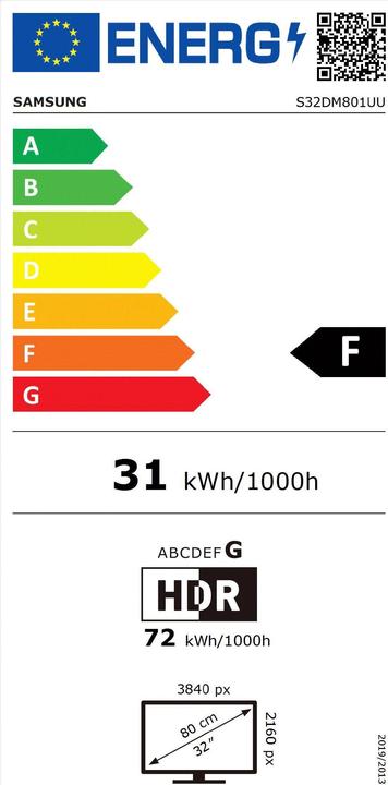 Energie-Label Samsung Smart M8 - M80D (3840 x 2160 Pixel, 32")