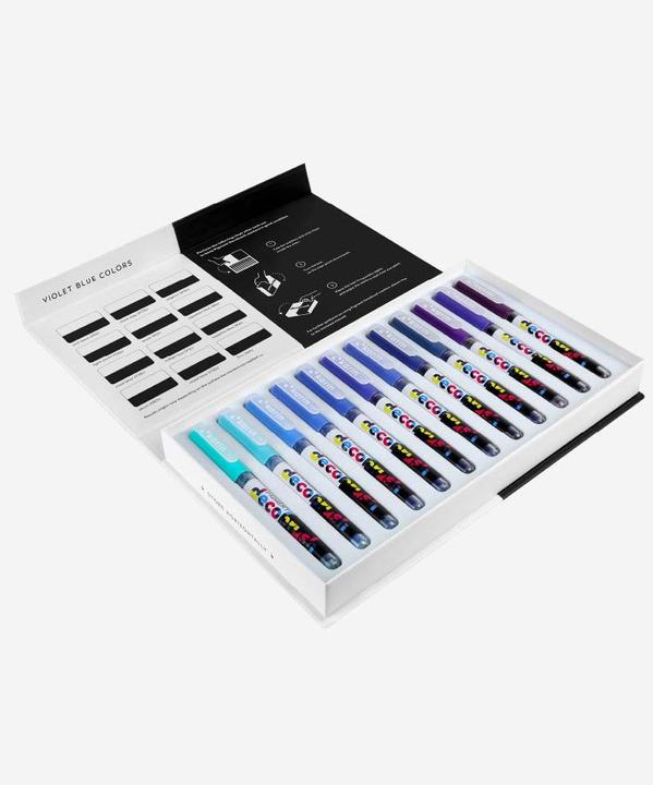 Immagine prodotto Karin PIGMENT DECO BRUSH - Pennello marcatore (Viola, Blu chiaro, Blu, 12 x)