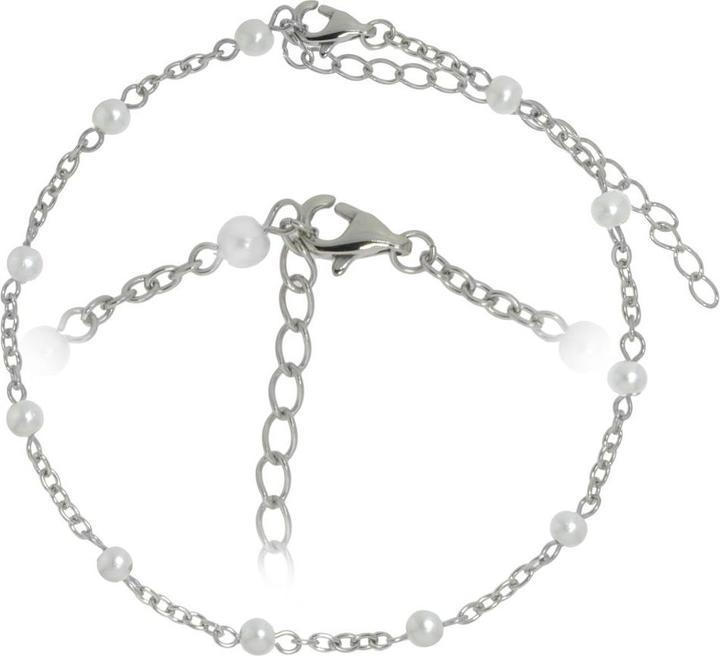 Actual product image Bijouteria Anklet (Steel, Synthetic pearl, 28 cm)
