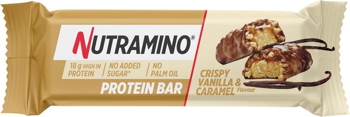 Immagine prodotto Nutramino Crispy Proteinbar Vaniglia & Caramello (64g) (Aroma di vaniglia, Croccantini, 1 pz., 56 g)