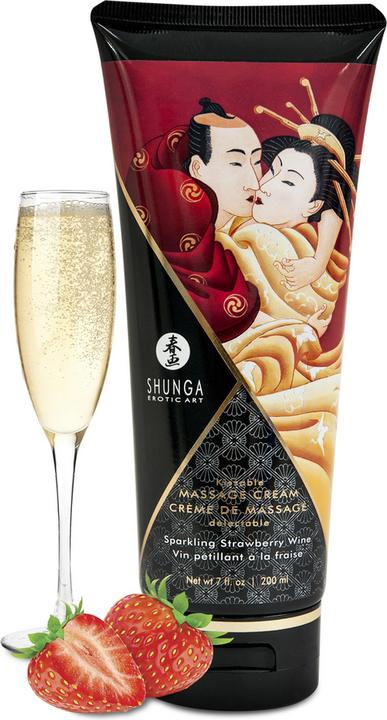 Actual product image Shunga Massage Cream Strawberry Wine (200 ml)