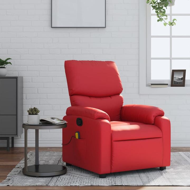 Image du produit VidaXL Fauteuil de massage rouge en similicuir,Couleur : rouge,Matériau : similicuir