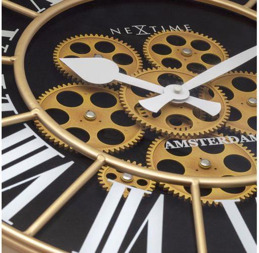 Immagine prodotto Nextime Orologio da parete William bianco/marrone, 50 cm (50 cm)