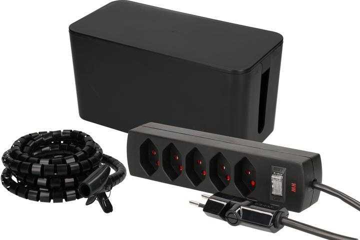 Actual product image Max Hauri Cable Home cable management set: small box + safety line + spiral conduit