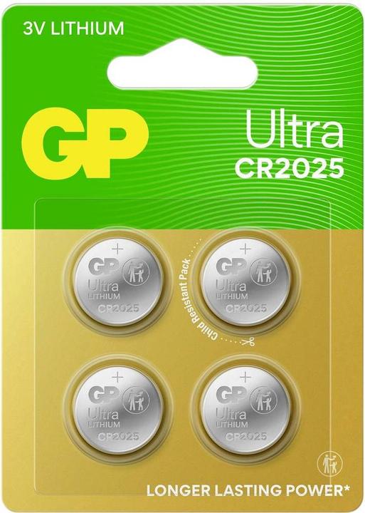 Produktbild GP Batteries 4 GP Knopfzellen CR2025 3,0 V (4 Stk., CR2025, 145 mAh)
