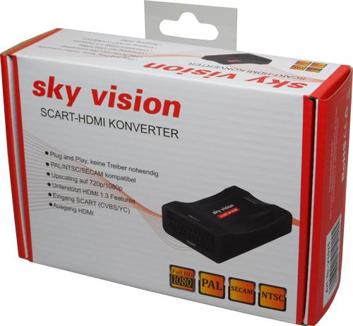 Produktbild Sky Vision SCART auf HDMI Konverter, PAL, NTSC, 1080P, VHS, Xbox, PS3