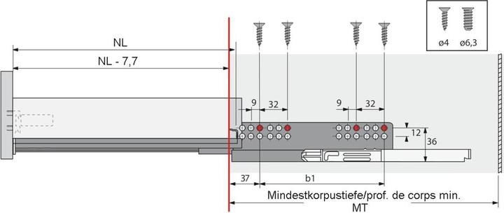 Immagine prodotto Hettich Guida a estrazione totale QUADRO V6 push to open