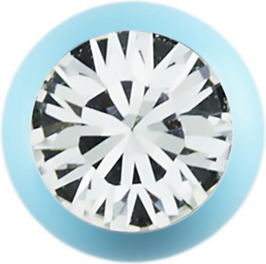 Produktbild Star Piercing Micro Kugel pastellhellblau mit Swarovski silber (ohne Messing, Chirurgenstahl 316L)