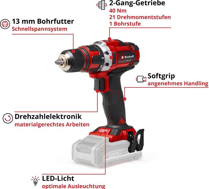 Immagine prodotto Einhell TE-CD 18/40 Li-Solo (Batteria ricaricabile)