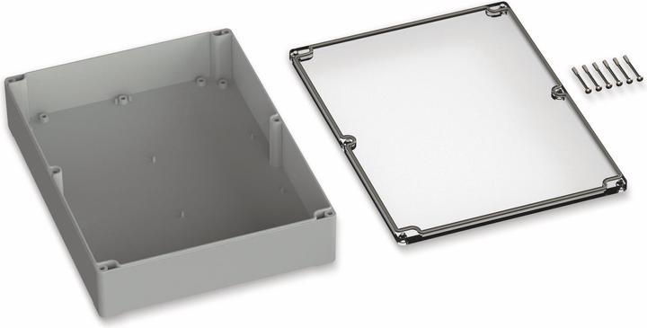Produktbild Pollini Gehäuse, 5U250310, 300x230x85 mm POLLIN, IP66, Lichtgrau, klarer Deckel (Gehäuse)