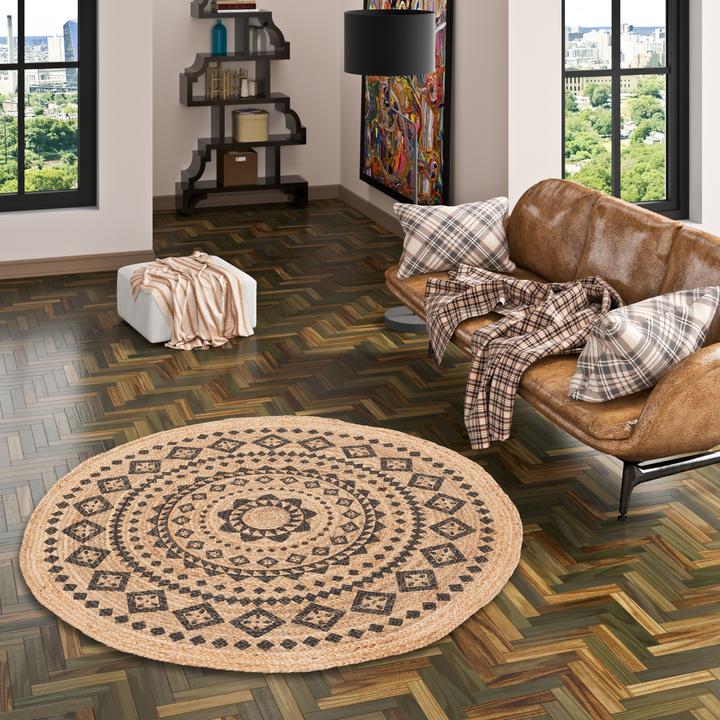 Image du produit Pergamon Fibre naturelle Tapis de jute fait main Nele Rund (120 x 120 cm)