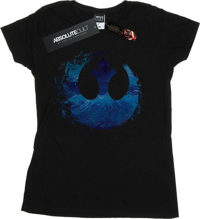 Actual product image Star Wars Womens/Ladies The Rise Of Skywalker Resistance Symbol Wave Cotton T-Shirt (S)