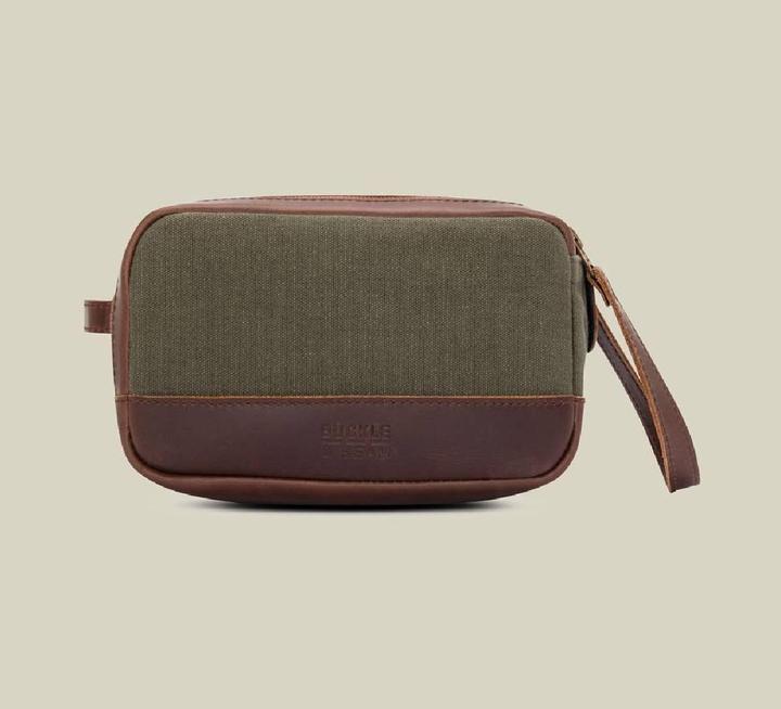 Image du produit Buckle & Seam Canvas Kulturbeutel Bruno Grün/Blau