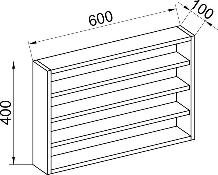 Image du produit VCM Étagère murale en bois Vitrine murale Étagère Osado M (60 x 10 x 40 cm)
