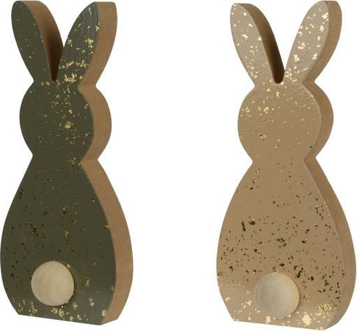 Actual product image Decoris Hasenfigur - aus Holz - mit gold - ca. 20,40 cm - 1 Stück (1 x)