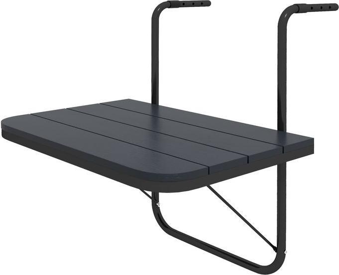 Produktbild Swisshandel24 Balkontisch zum Einhängen, Balkonhängetisch klappbar, 4-fach höhenverstellbarer Klapptisch, Hängetis (60 cm)
