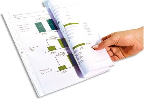 Immagine prodotto Elba Copertina per brochure, DIN A3 orizzontale, PP, 0,09 mm, grana, piegata in A4, apertura superiore (A4, 10 x)