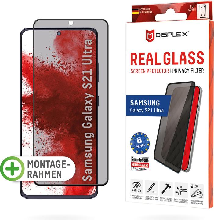 Productafbeelding Displex Real Glass, Privacy Full Cover Panzerglas (1 Stuk, Samsung Galaxy S21 Ultra 5G)