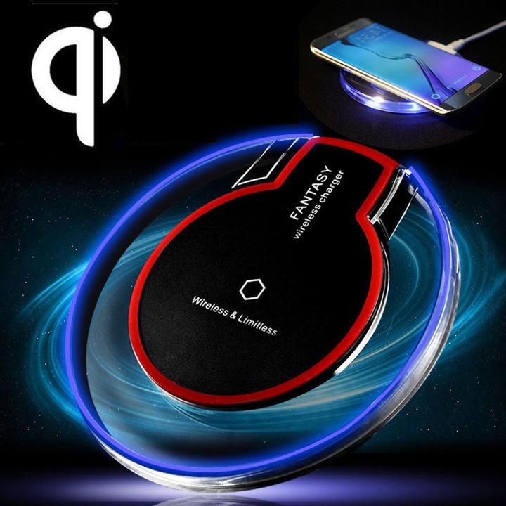 Actual product image PhoneLook Station de charge sans fil Qi Chargeur wireless transparent Fantasy pour Smartphone Verre/- (5 W)