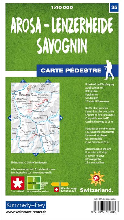 Immagine prodotto Mappa escursionistica 35 Arosa - Lenzerheide Savognin