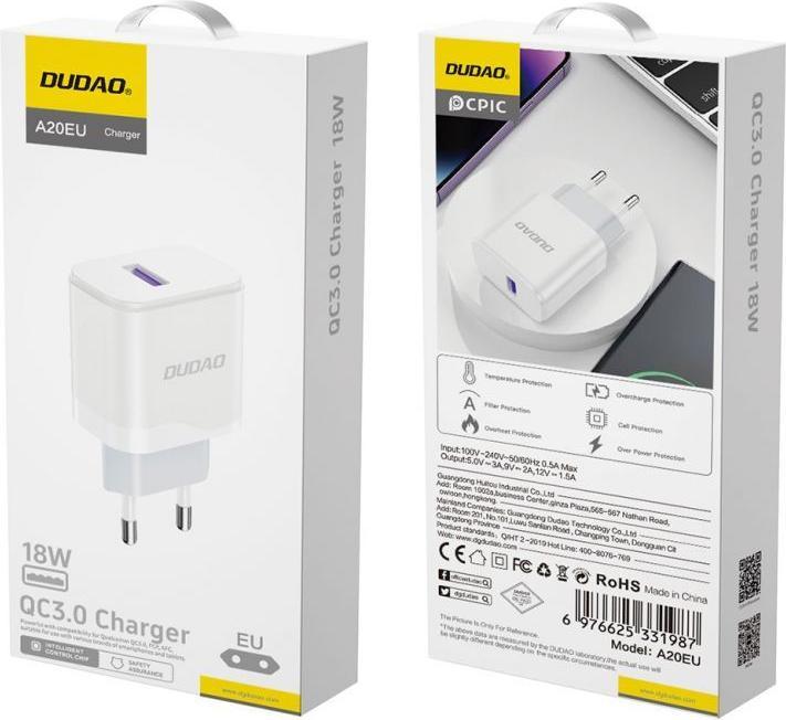 Actual product image Dudao A20EU Adapter 18Watt 1xUSB-A (18 W)