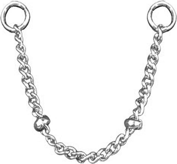 Actual product image Star Piercing Connecting chain Basic two rings silver (Surgical steel 316L, without brass)