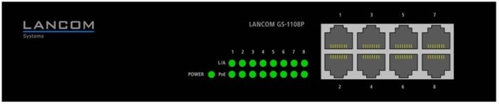 Actual product image Lancom Systems GS-1108P Unmanaged 8-Port Gigabit Ethernet Switch (8 Ports)