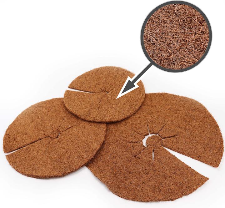 Immagine prodotto Aquagart 4 Kokos Mulchscheiben 30cm Kokofasermatte Kokosfaser Pflanzenschutzmatte Kokos