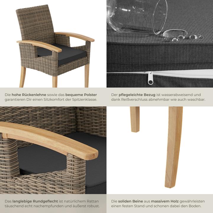 Produktbild tectake Rattan Stuhl Rosarno