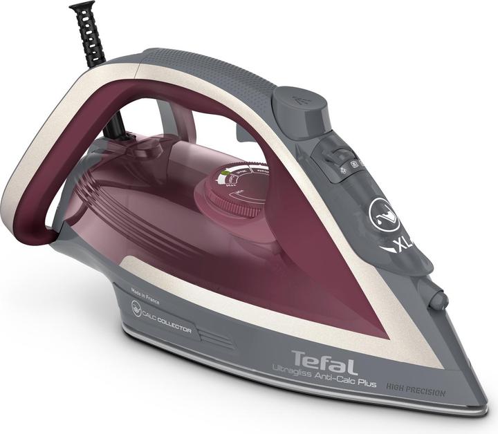 Actual product image Tefal Ultragliss Anti-Calc Plus FV6840E0 iron Steam iron 2800 W Purple, Silver (2800 W, 260 g/min)