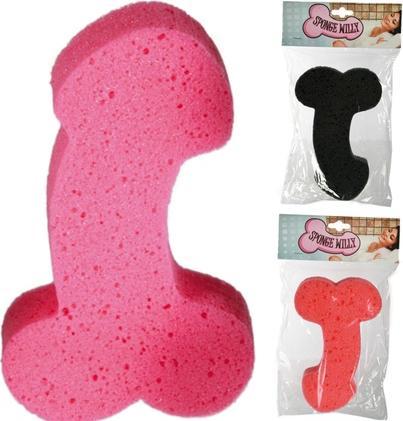 Immagine prodotto Accentra Spugna da bagno, pene, circa 19 cm, 3 colori assortiti, in busta con cartoncino, confezione da 24