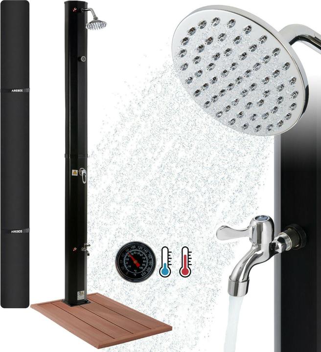 Produktbild Arebos Solardusche mit Bodenplatte