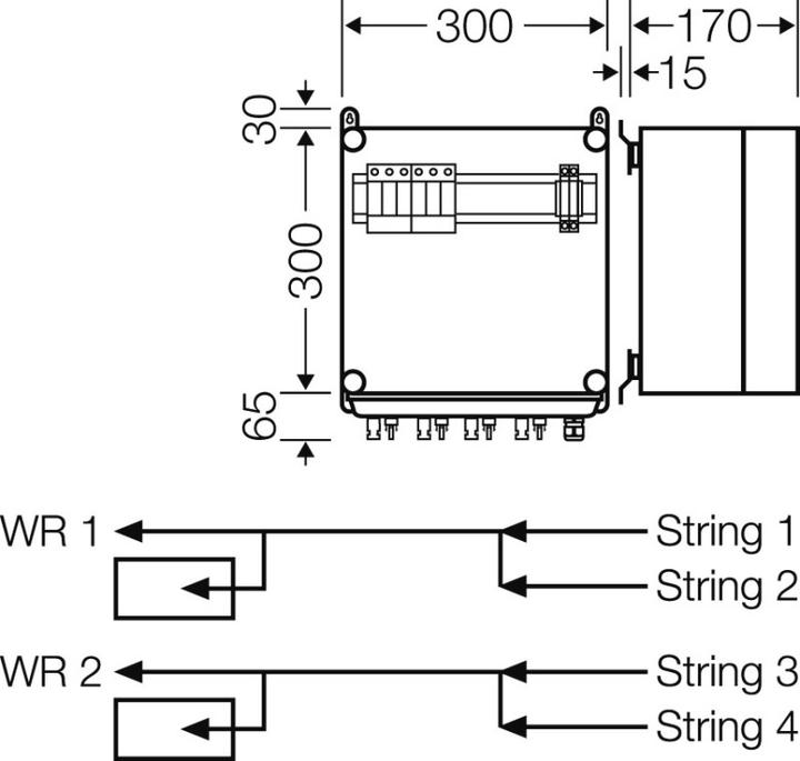 Produktbild Hensel HEN Mi PV 1242 PV-Generator-AK mit ÃSE 4xPV-String auf 2xWR