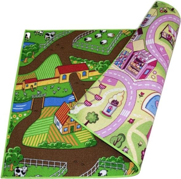 Associated Weavers Bil Vendbart Farm Life/Sweet Town biltaeppe 95x133 cm