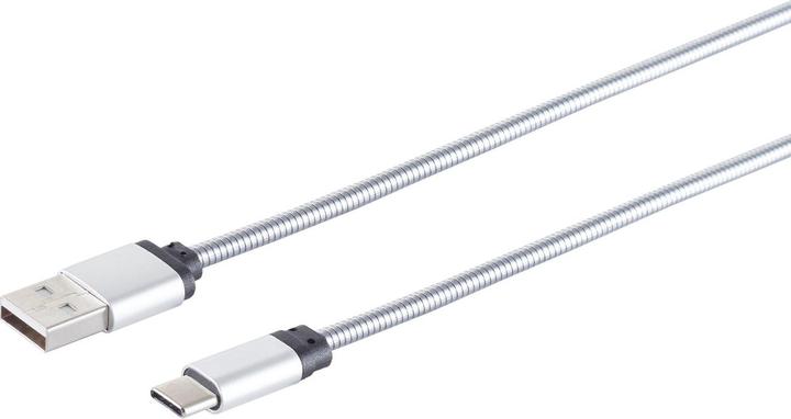 Produktbild S-Impuls Lade- & Datenkabel USB-C-auf-USB-A, silber, 1m, 2er-Set (1 m, USB 3.1)