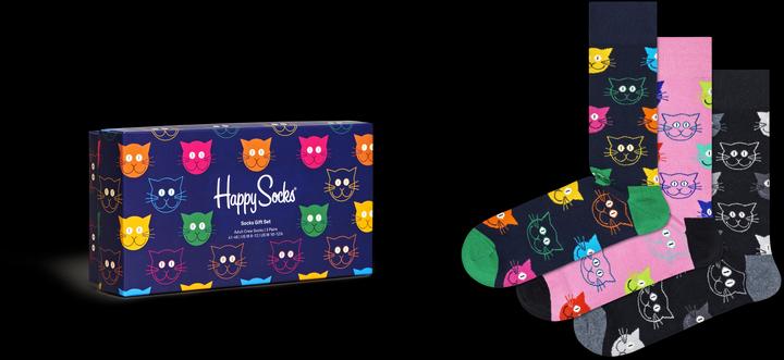 Actual product image Happy Socks Mixed Cat Gift Set (pack of 3, 36 - 40)