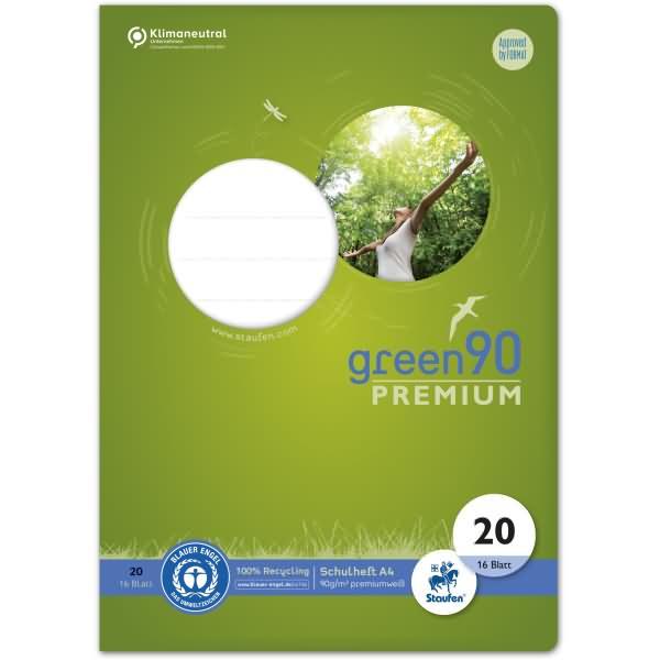 Actual product image Staufen Exercise book green ruler 20 blank DIN A4 without margin, 16 sheets (A4, Plain, Hardcover)