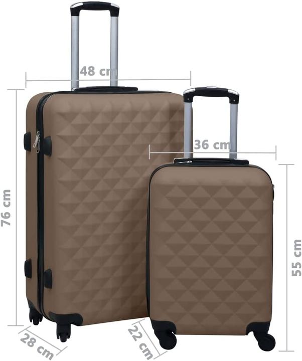 Actual product image VidaXL Hard Shell Trolley, Brown (Hand luggage (up to 50 litres), L (90 - 115l))