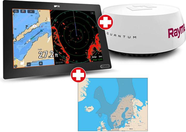 Produktbild Raymarine Axiom+ 9/12 Touch-MFD plus Quantum Q24C 18" Radomantenne plus Lighthouse Chart