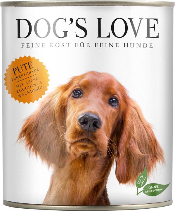 Actual product image Dog's love Adult Turkey, Apple, Zucchini & Walnut Oil (Adult, 1 pcs., 800 g)