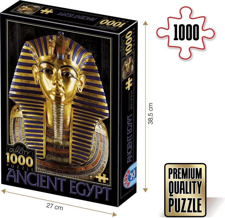 Productafbeelding D-Toys Puzzel 1000 stukjes - Het dodenmasker van Toetanchamon uit het Oude Egypte (1000 onderdelen)