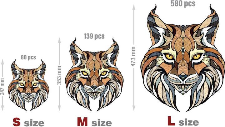 Image du produit Eco Wood Art Puzzle en bois S - Lynx (Dans une boîte en bois) (80 pièces)