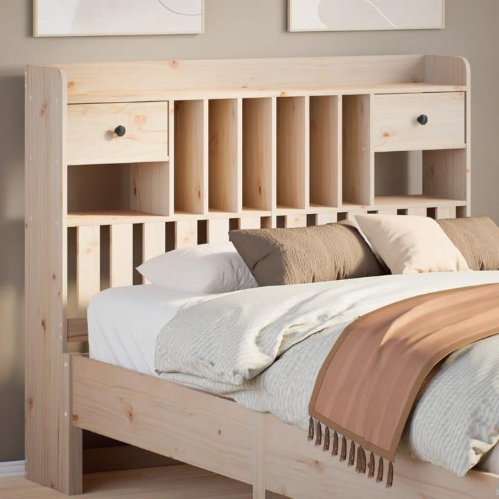 Produktbild VidaXL Kopfteil Bettkopfteil Betthaupt mit Stauraum 120cm Massivholz Kiefer