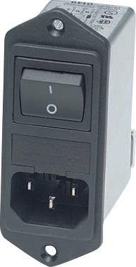 Schaffner Appliance plug with filter, 6A, 250VAC (Capacitor)