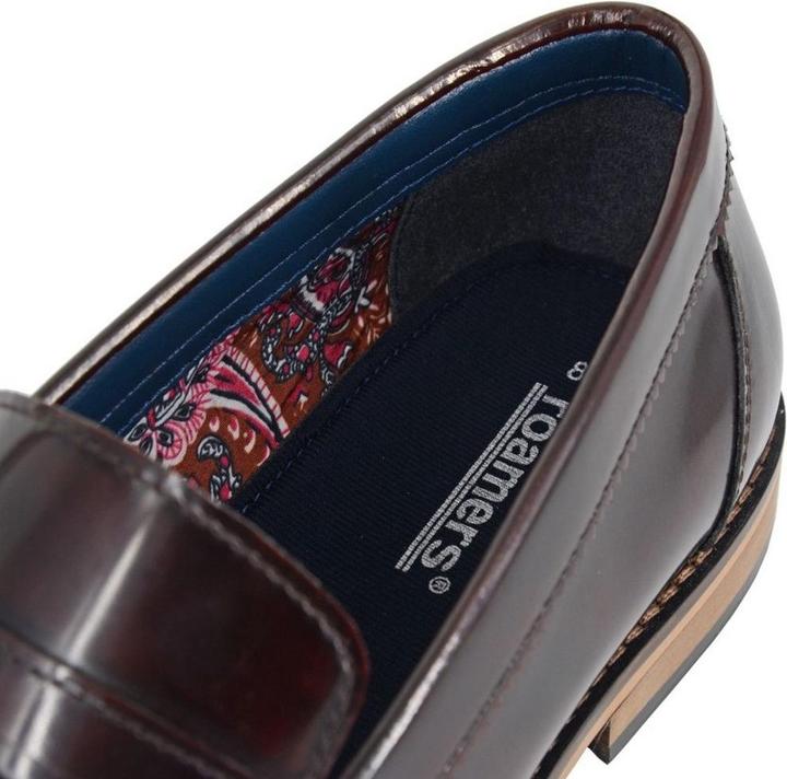 Actual product image Roamers Mens Leather Hi Shine Saddle Loafers (39.5)