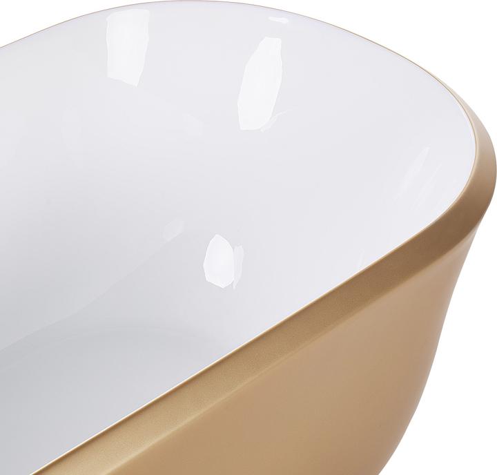 Actual product image Beliani Bathtub free-standing gold oval 170 x 77 cm TESORO (259 l, 170 cm, 77 cm)