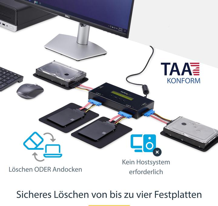 Productafbeelding StarTech Harde schijf gum voor 6,35 cm/2,5 of 8,89 cm/3,5 inch SATA-schijven - 4 bays - Standalone...